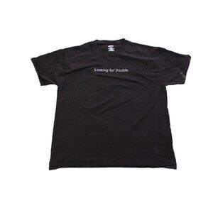 Splunk Software Promo T-Shirt Mens L Black Hanes Beefy-T Looking For Trouble IT